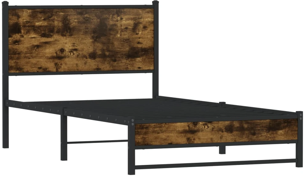 Lova Lovos rėmas be čiužinio, dūminio ąžuolo, 100x190cm, metalas