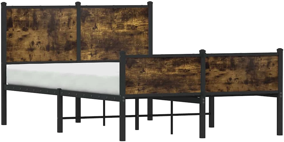 Lovos rėmas be čiužinio, dūminio ąžuolo, 120x190cm, metalas