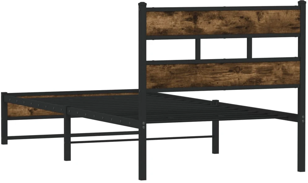 Lova Lovos rėmas be čiužinio, dūminio ąžuolo, 100x190cm, metalas