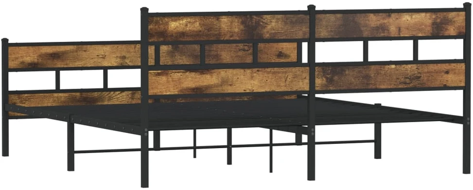 Lovos rėmas be čiužinio, dūminio ąžuolo, 200x200cm, metalas