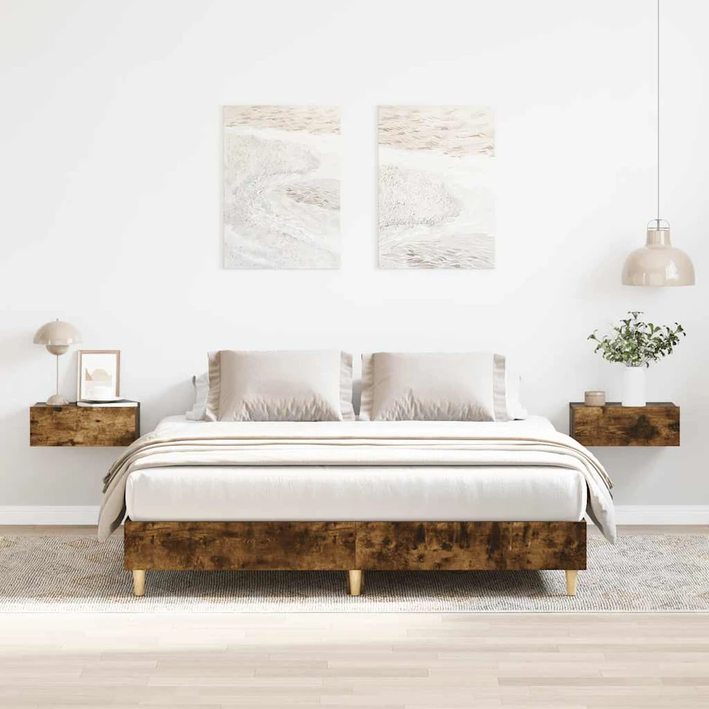 Lovos rėmas be čiužinio, dūminio ąžuolo, 150x200cm, mediena