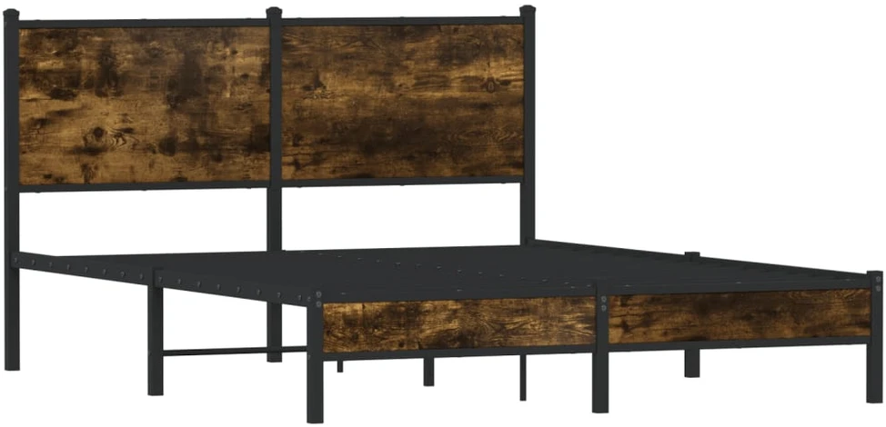Lova Lovos rėmas be čiužinio, dūminio ąžuolo, 137x190 cm, metalas