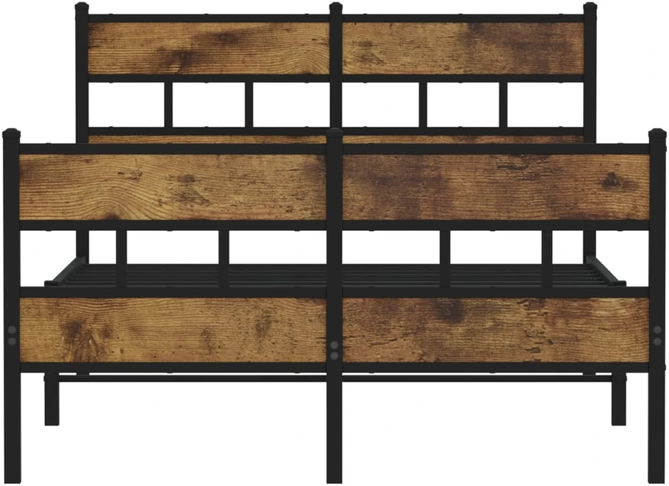 Lovos rėmas be čiužinio, dūminio ąžuolo, 120x190cm, metalas