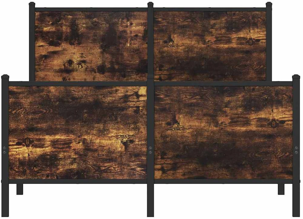 Lovos rėmas be čiužinio, dūminio ąžuolo, 120x190cm, metalas