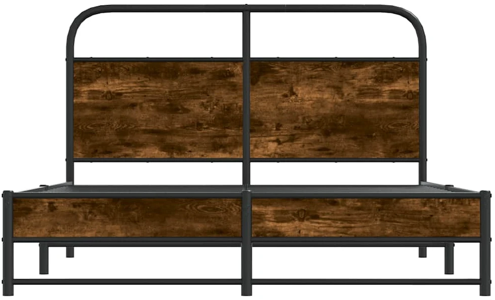 Lova Lovos rėmas be čiužinio, dūminio ąžuolo, 135x190 cm, mediena