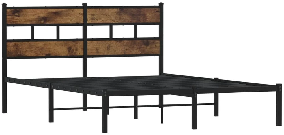 Lovos rėmas be čiužinio, dūminio ąžuolo, 160x200cm, metalas