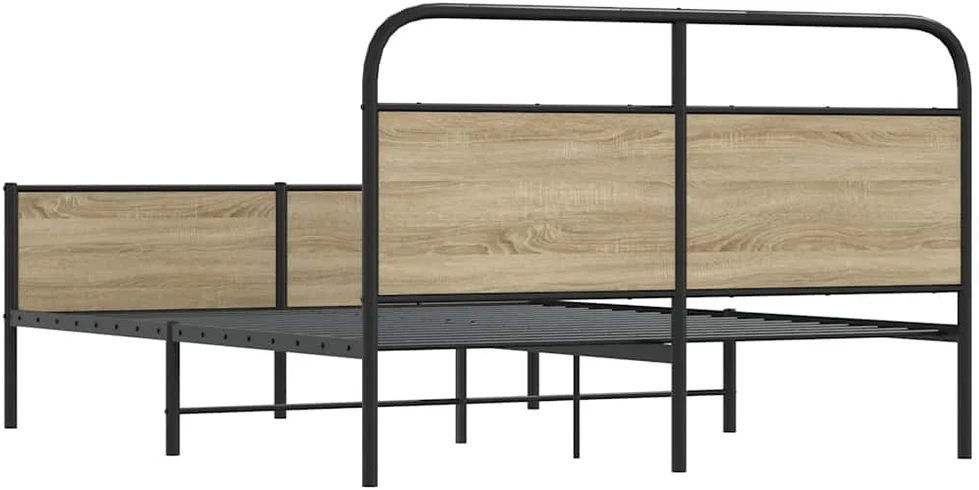 Lovos rėmas be čiužinio, dūminio ąžuolo, 160x200cm, metalas