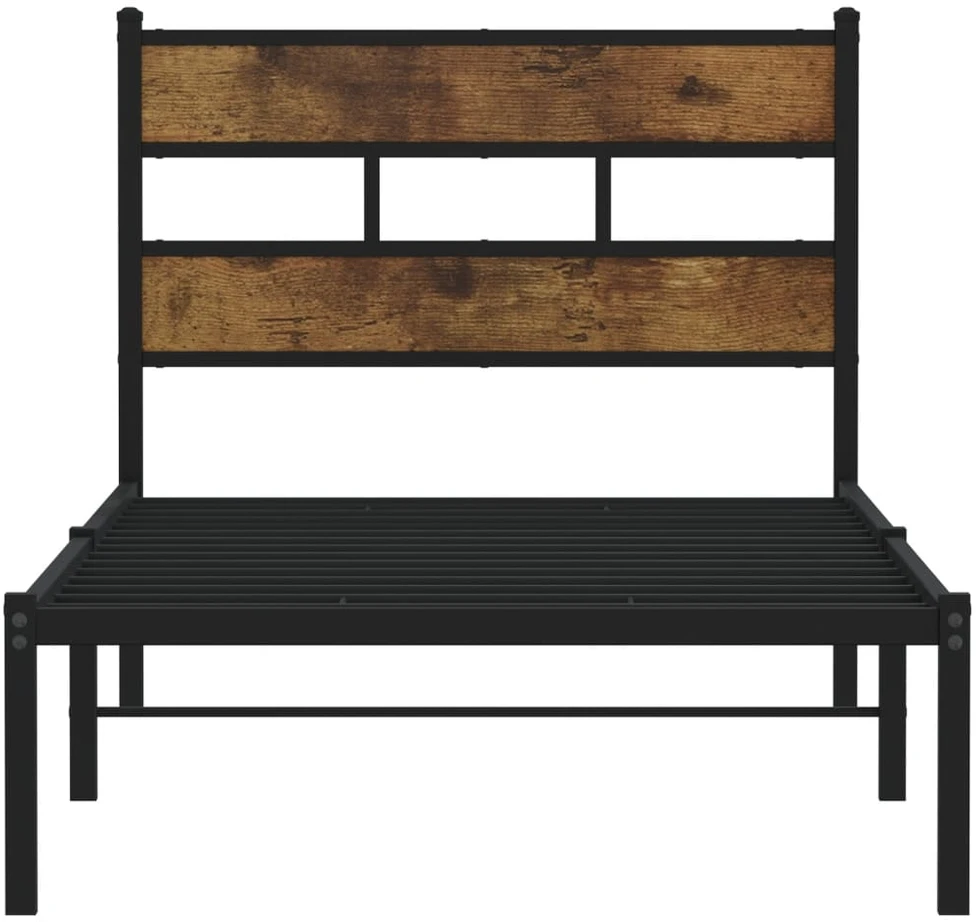 Lovos rėmas be čiužinio, dūminio ąžuolo, 80x200cm, metalas