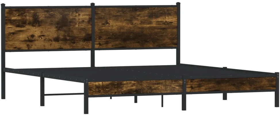 Lovos rėmas be čiužinio, dūminio ąžuolo, 160x200cm, metalas