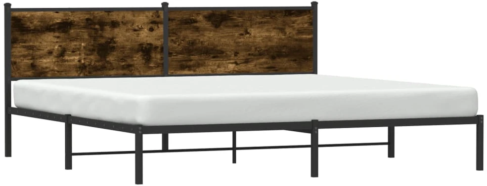 Lovos rėmas be čiužinio, dūminio ąžuolo, 200x200cm, metalas