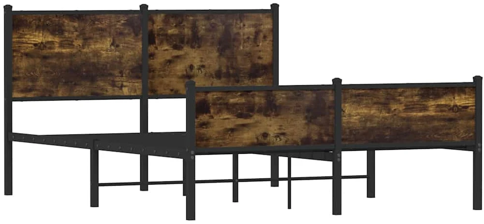 Lovos rėmas be čiužinio, dūminio ąžuolo, 140x190cm, metalas
