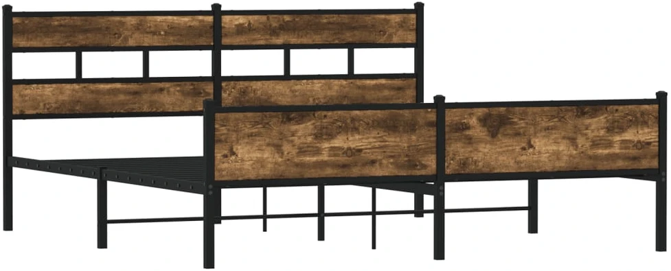 Lovos rėmas be čiužinio, dūminio ąžuolo, 180x200cm, metalas