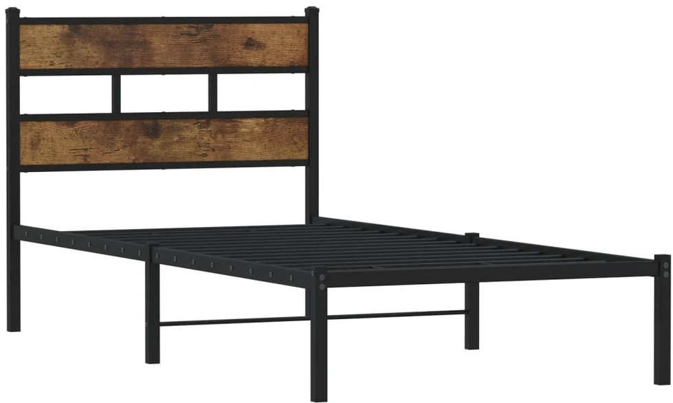 Lovos rėmas be čiužinio, dūminio ąžuolo, 100x200cm, metalas
