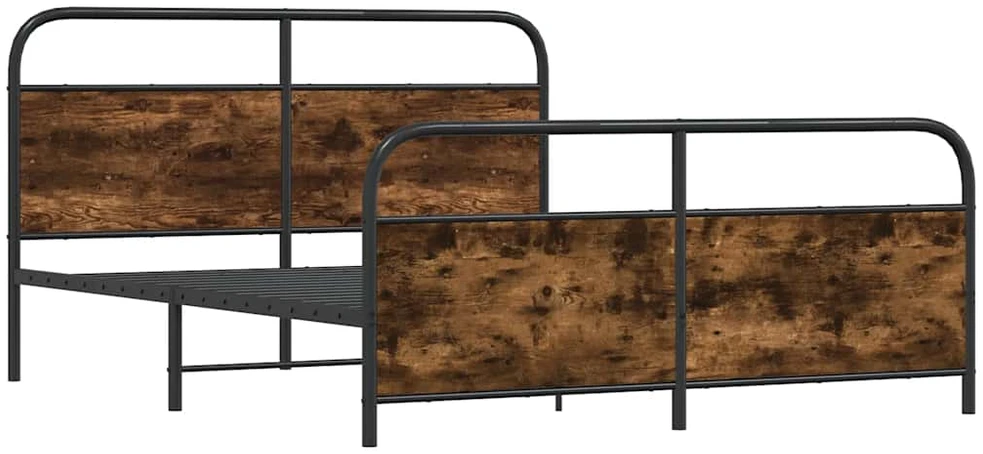 Lovos rėmas be čiužinio, dūminio ąžuolo, 150x200cm, metalas