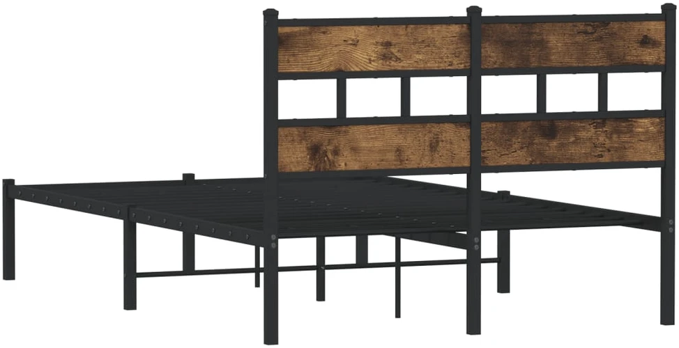 Lovos rėmas be čiužinio, dūminio ąžuolo, 120x190cm, metalas