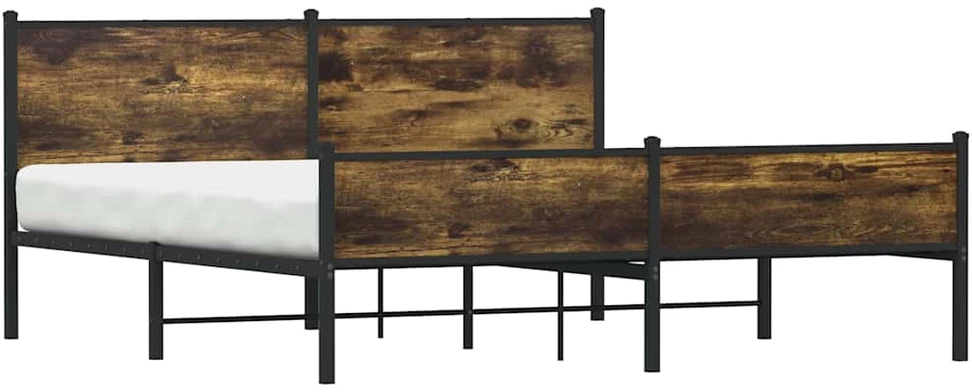 Lovos rėmas be čiužinio, dūminio ąžuolo, 180x200cm, metalas