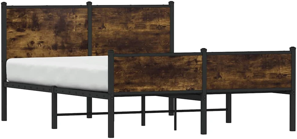 Lovos rėmas be čiužinio, dūminio ąžuolo, 140x200cm, metalas
