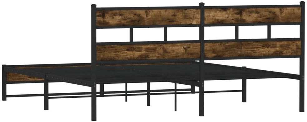 Lovos rėmas be čiužinio, dūminio ąžuolo, 180x200cm, metalas