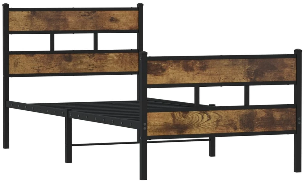 Lova Lovos rėmas be čiužinio, dūminio ąžuolo, 100x190cm, metalas