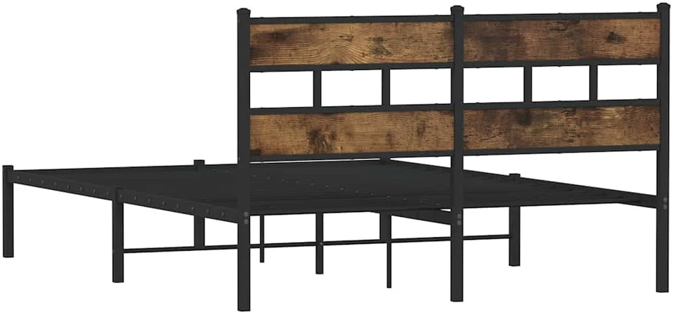 Lovos rėmas be čiužinio, dūminio ąžuolo, 150x200cm, metalas