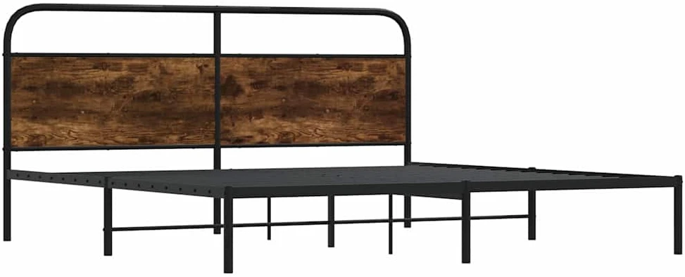 Lovos rėmas be čiužinio, dūminio ąžuolo, 180x200cm, metalas