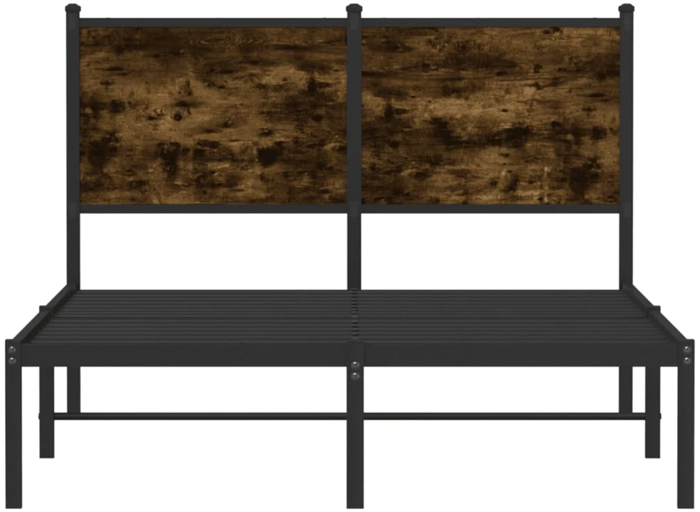 Lovos rėmas be čiužinio, dūminio ąžuolo, 120x190cm, metalas