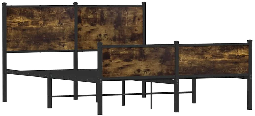 Lovos rėmas be čiužinio, dūminio ąžuolo, 140x200cm, metalas