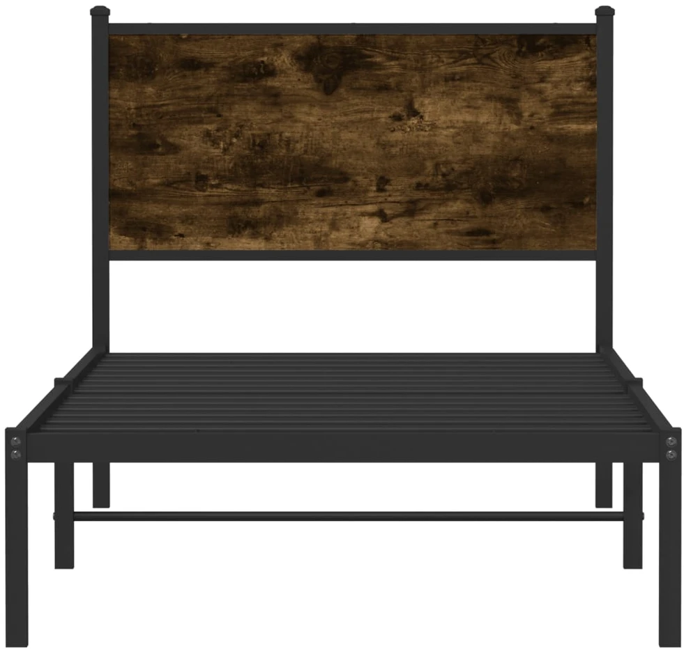 Lovos rėmas be čiužinio, dūminio ąžuolo, 90x190cm, metalas