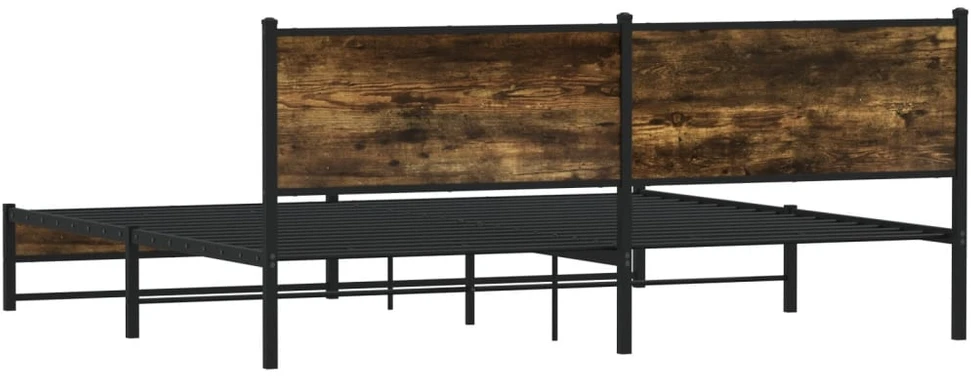 Lovos rėmas be čiužinio, dūminio ąžuolo, 200x200cm, metalas