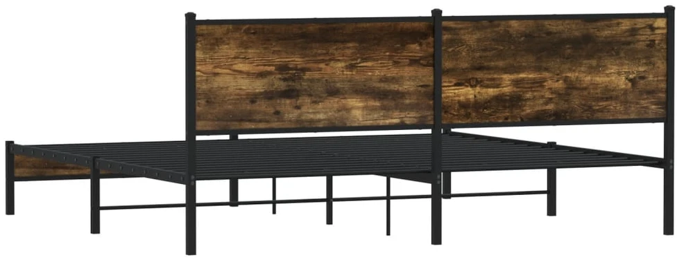 Lovos rėmas be čiužinio, dūminio ąžuolo, 200x200cm, metalas