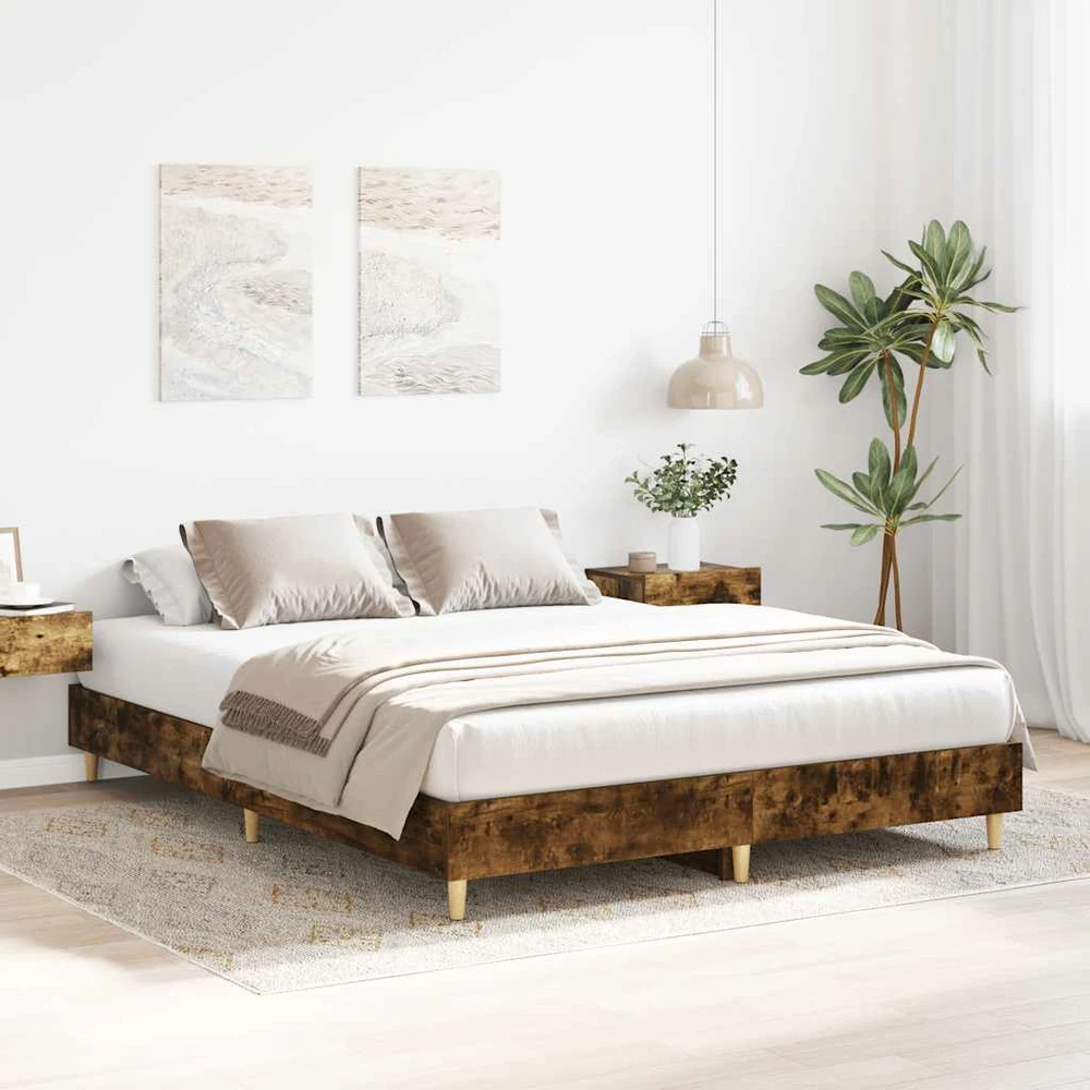 Lovos rėmas be čiužinio, dūminio ąžuolo, 150x200cm, mediena