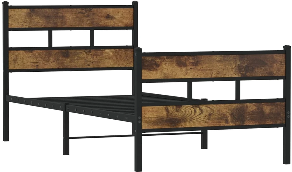 Lovos rėmas be čiužinio, dūminio ąžuolo, 80x200cm, metalas