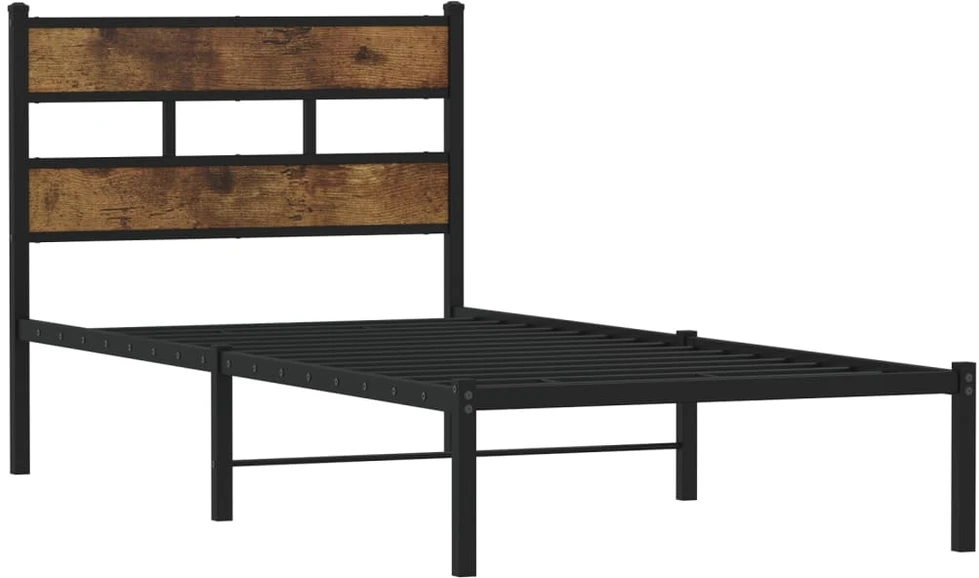 Lovos rėmas be čiužinio, dūminio ąžuolo, 80x200cm, metalas
