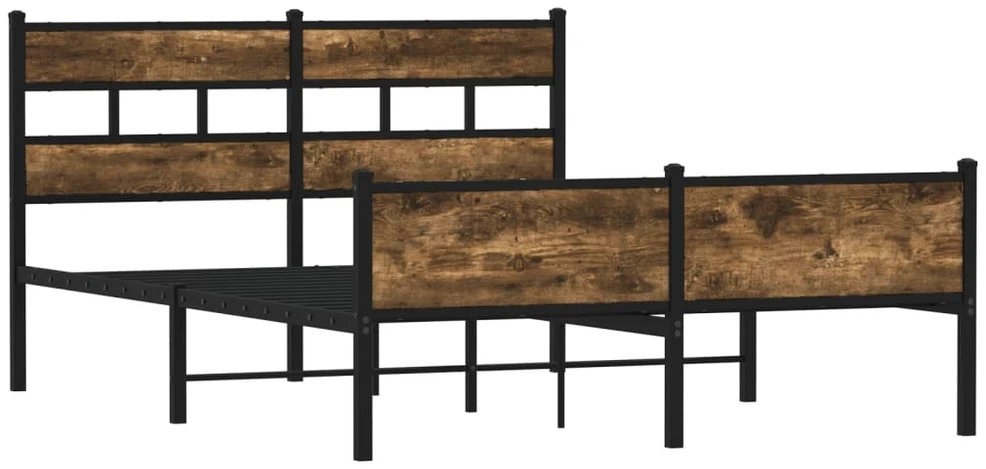 Lovos rėmas be čiužinio, dūminio ąžuolo, 160x200cm, metalas