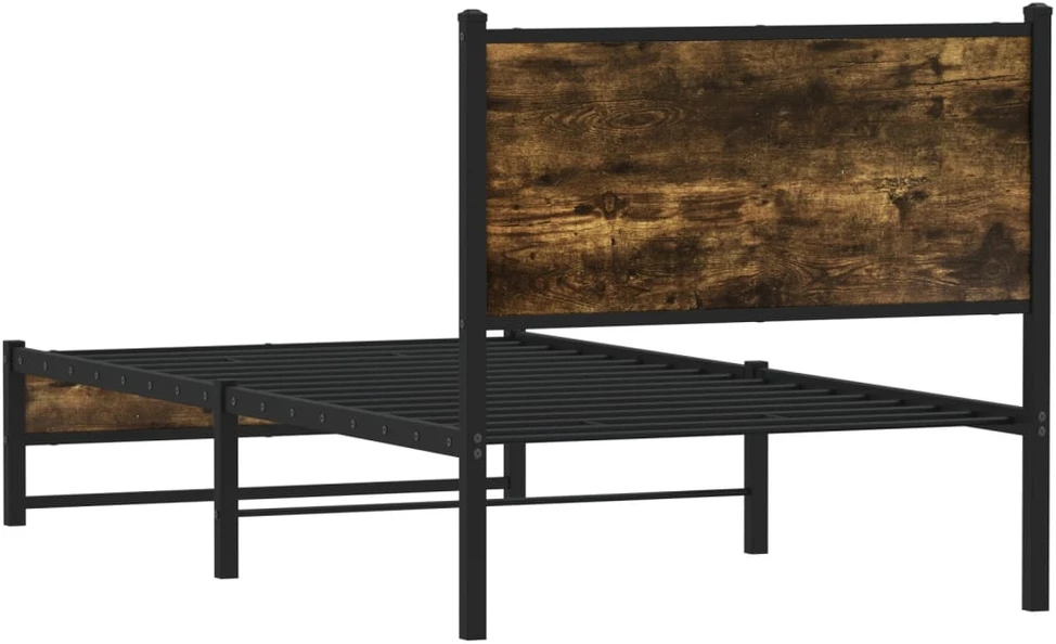 Lovos rėmas be čiužinio, dūminio ąžuolo, 80x200cm, metalas
