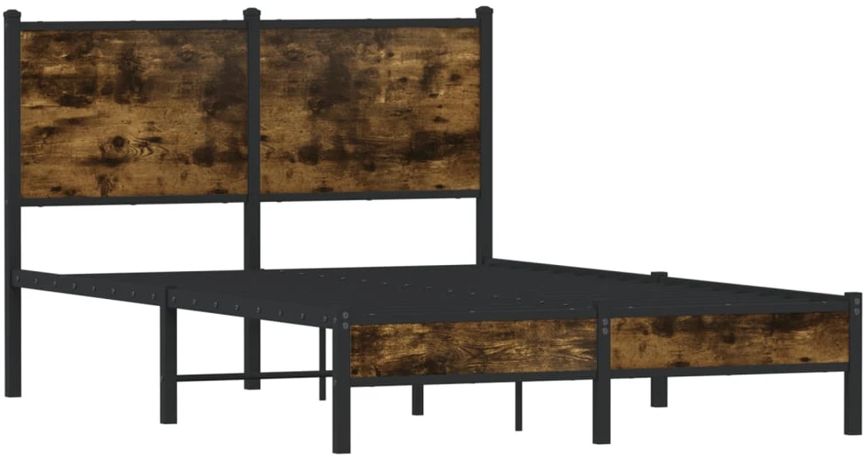 Lovos rėmas be čiužinio, dūminio ąžuolo, 120x200cm, metalas