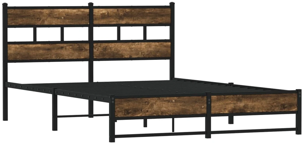 Lovos rėmas be čiužinio, dūminio ąžuolo, 140x200cm, metalas