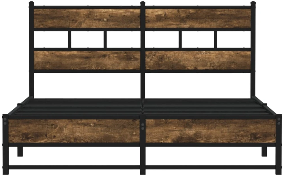Lovos rėmas be čiužinio, dūminio ąžuolo, 150x200cm, metalas