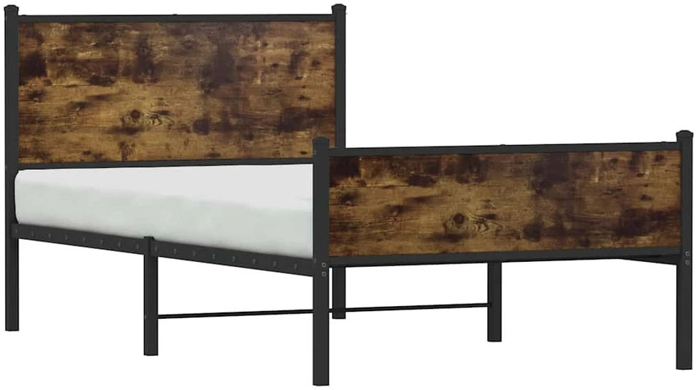 Lova Lovos rėmas be čiužinio, dūminio ąžuolo, 107x203cm, metalas