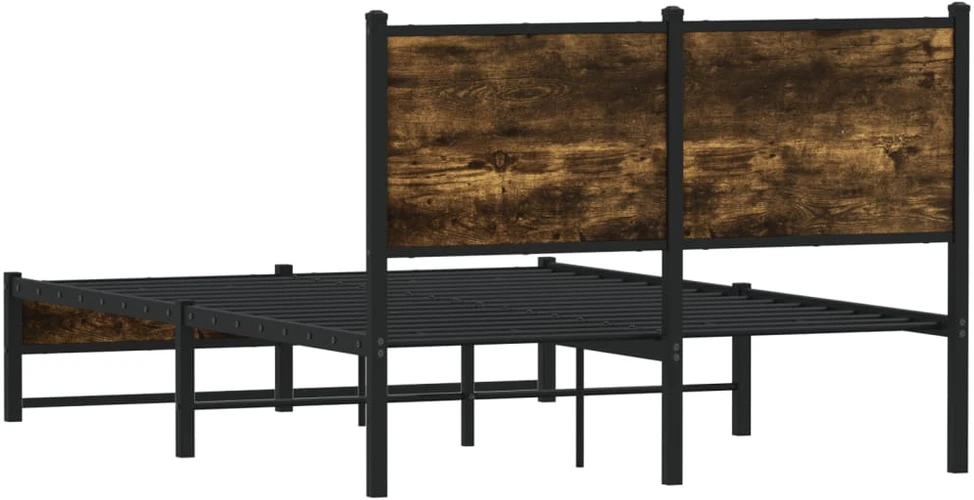 Lovos rėmas be čiužinio, dūminio ąžuolo, 120x200cm, metalas