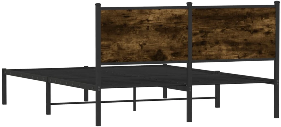 Lova Lovos rėmas be čiužinio, dūminio ąžuolo, 137x190 cm, metalas