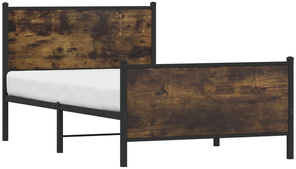 Lova Lovos rėmas be čiužinio, dūminio ąžuolo, 107x203cm, metalas