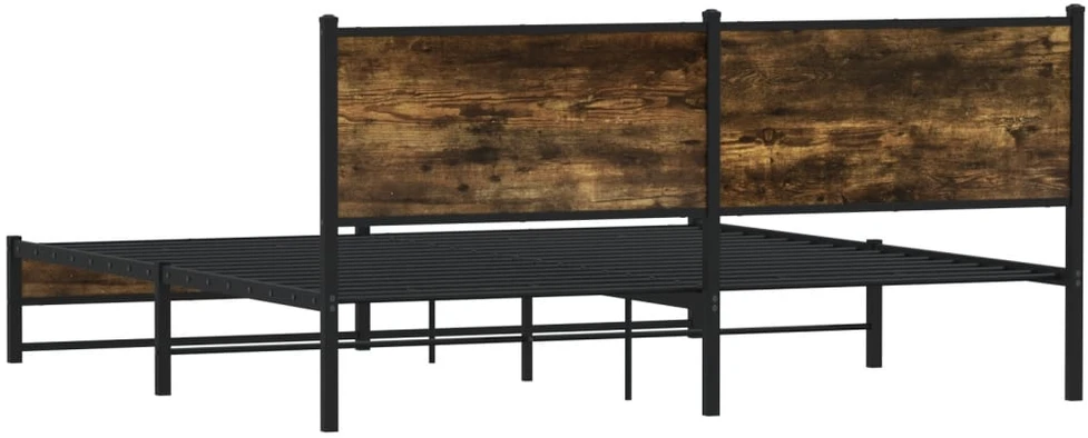 Lovos rėmas be čiužinio, dūminio ąžuolo, 180x200cm, metalas
