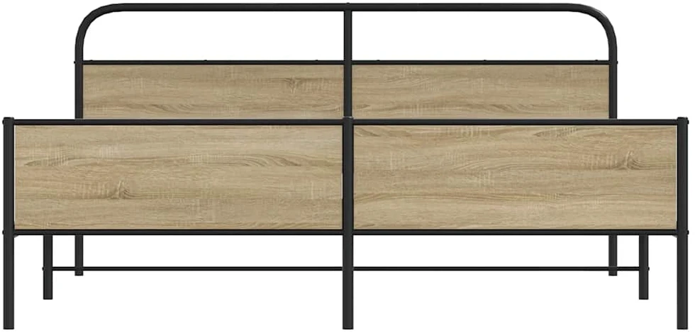 Lovos rėmas be čiužinio, dūminio ąžuolo, 150x200cm, metalas