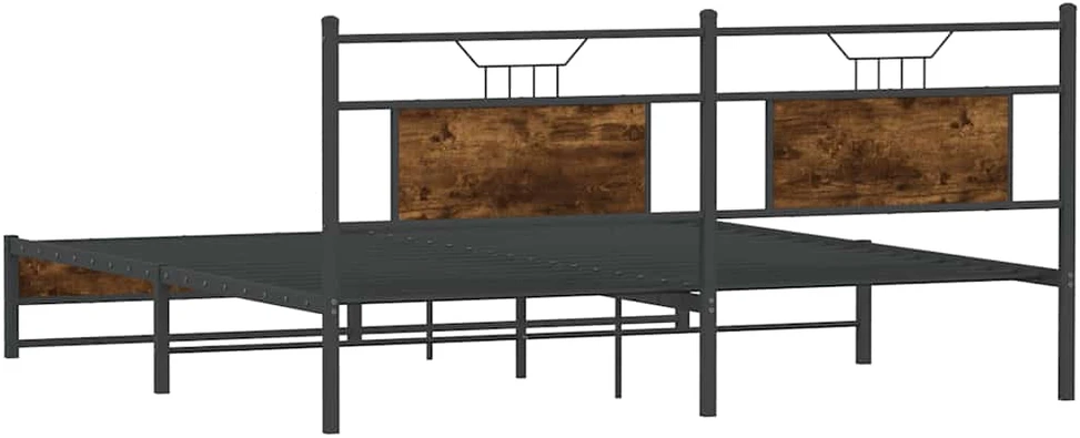 Lova Lovos rėmas be čiužinio, dūminio ąžuolo, 183x213cm, metalas