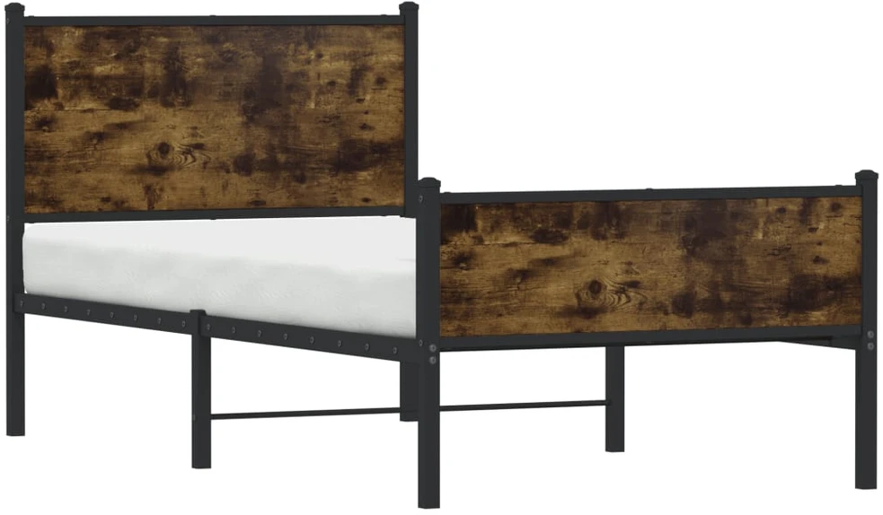 Lovos rėmas be čiužinio, dūminio ąžuolo, 80x200cm, metalas