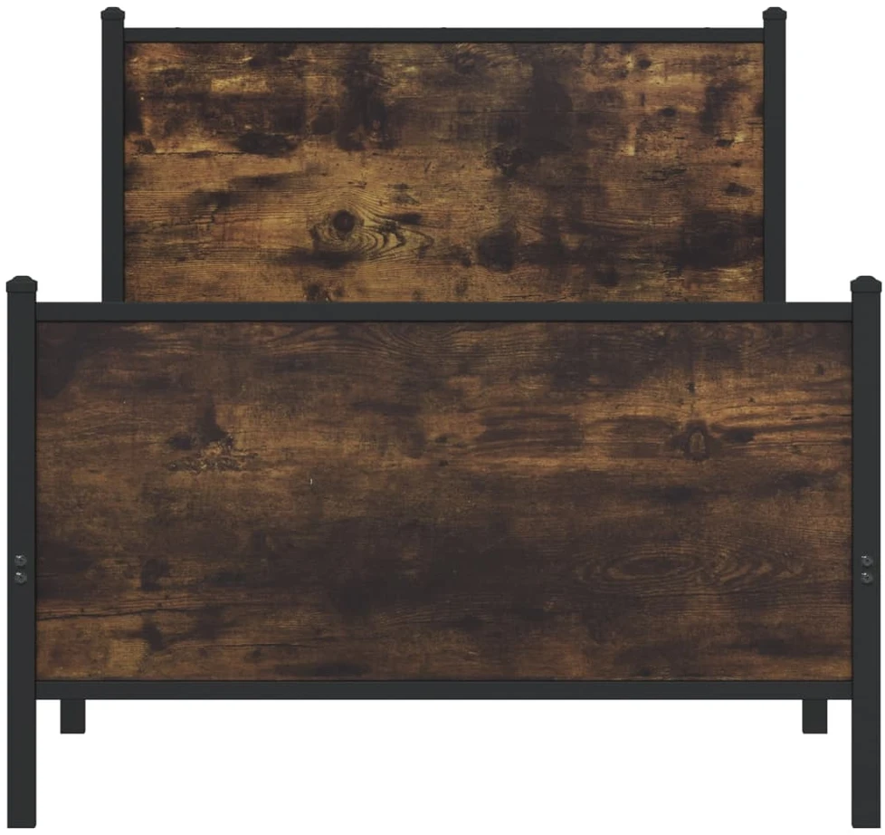 Lovos rėmas be čiužinio, dūminio ąžuolo, 75x190cm, metalas