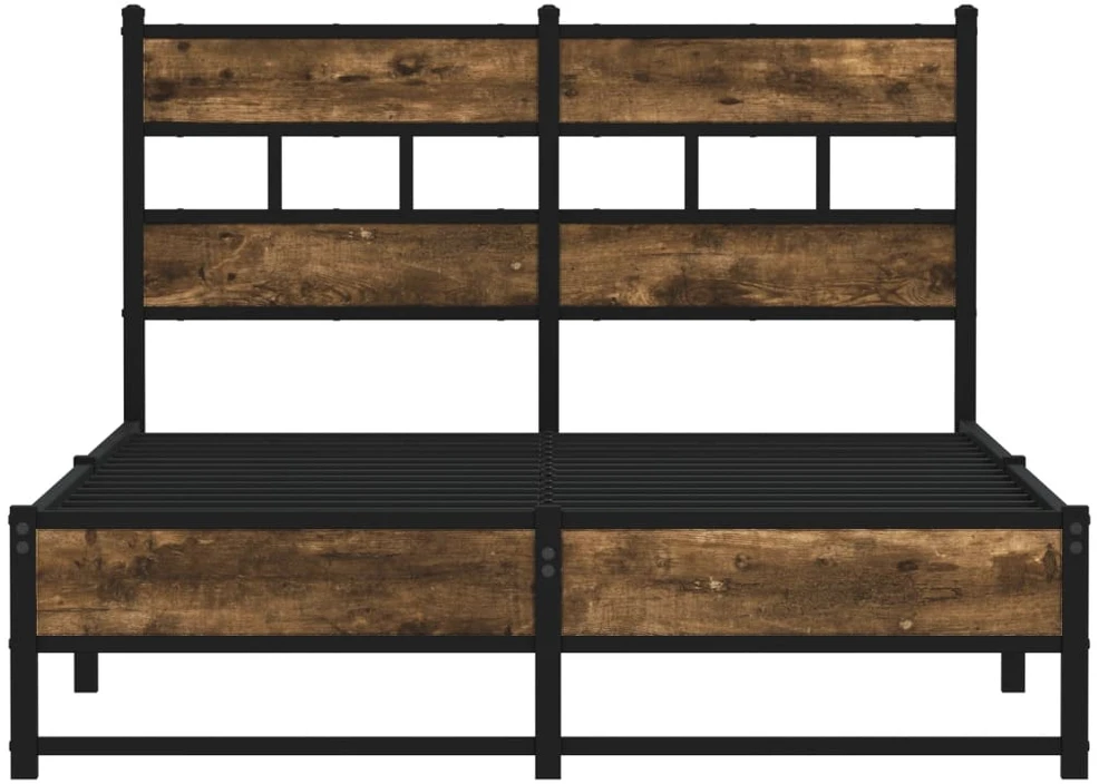 Lovos rėmas be čiužinio, dūminio ąžuolo, 120x200cm, metalas