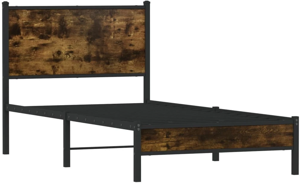 Lovos rėmas be čiužinio, dūminio ąžuolo, 80x200cm, metalas