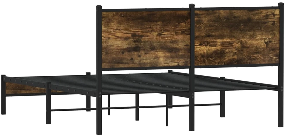 Lova Lovos rėmas be čiužinio, dūminio ąžuolo, 137x190 cm, metalas